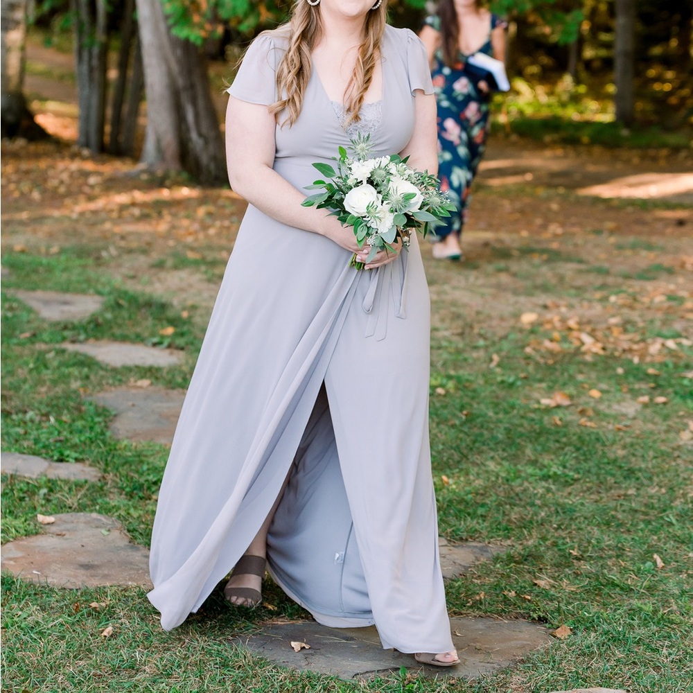 Grey BHLDN (Anthropologie) bridesmaid dress.